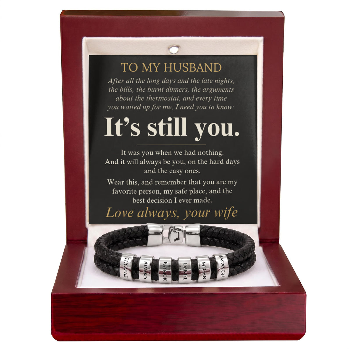 To My Husband – It's Still You Personalized Name Bracelet
