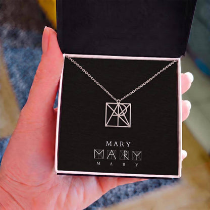 Personalized geometric monogram pendant necklace