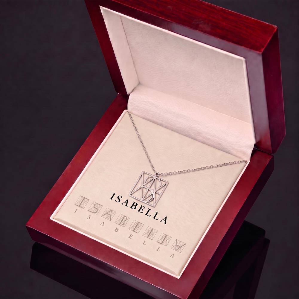 Custom monogram name necklace gift for birthdays and anniversaries