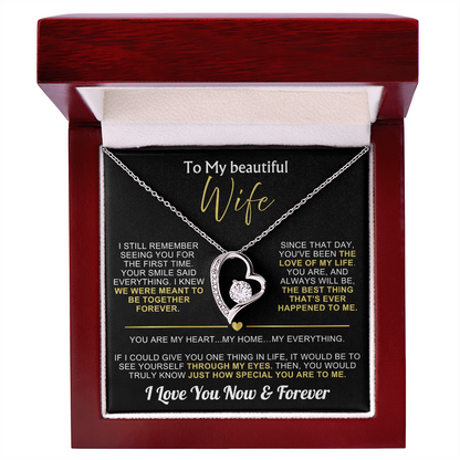To My Wife - I Love You Now & Forever Necklace Gift Set