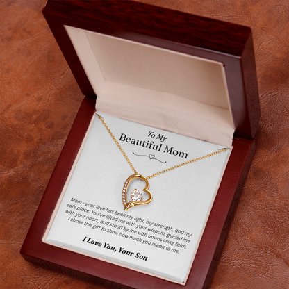 To My Mom From Your Son - Forever Love Gold Necklace