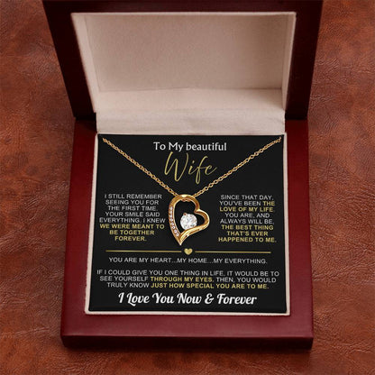 To My Wife - I Love You Now & Forever Necklace Gift Set
