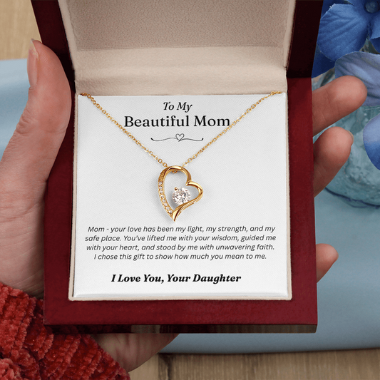 To My Mom From Your Daughter - Forever Love Gold Necklace