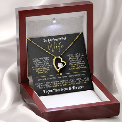 To My Wife - I Love You Now & Forever Necklace Gift Set