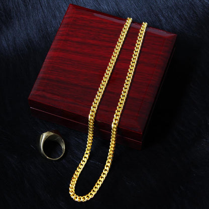 To My Son - Braver, Stronger, Smarter Cuban Chain Gift Set