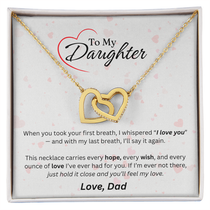 To My Daughter - Interlocking Hearts Necklace