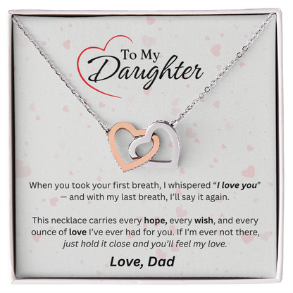 To My Daughter - Interlocking Hearts Necklace