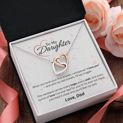 To My Daughter - Interlocking Hearts Necklace