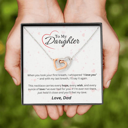 To My Daughter - Interlocking Hearts Necklace