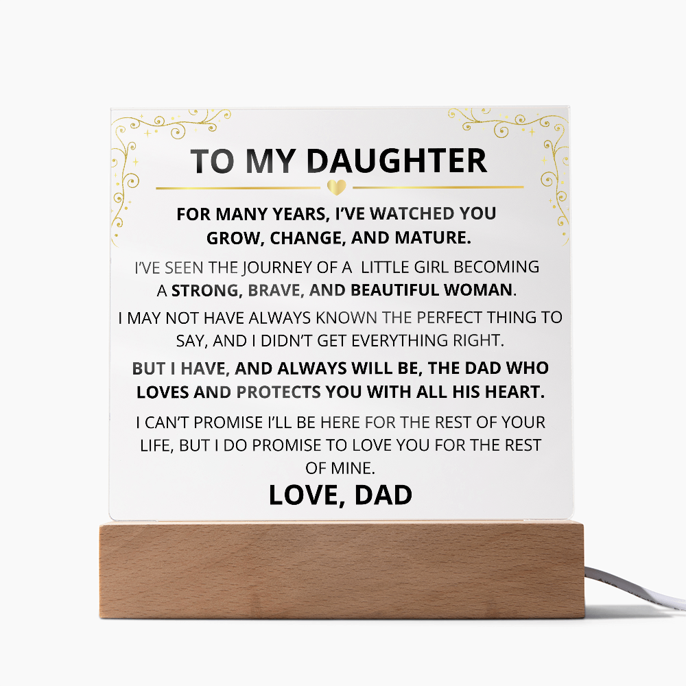 To My Daughter – Acrylic Plaque Inspirational Keepsake from Dad