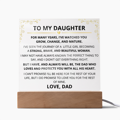 To My Daughter – Acrylic Plaque Inspirational Keepsake from Dad