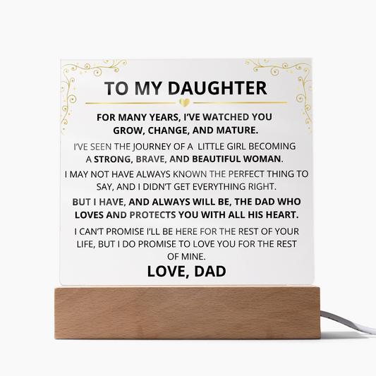 To My Daughter – Acrylic Plaque Inspirational Keepsake from Dad