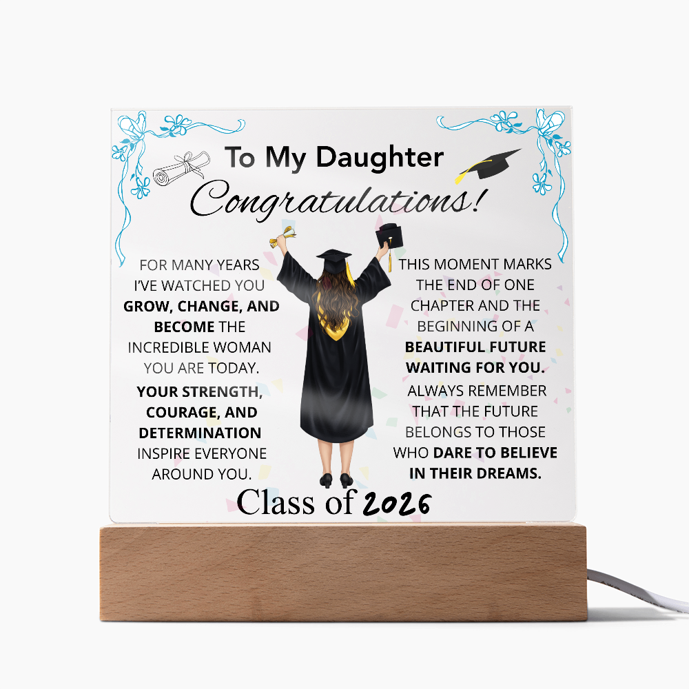 To My Daughter – Inspirational Graduation Plaque