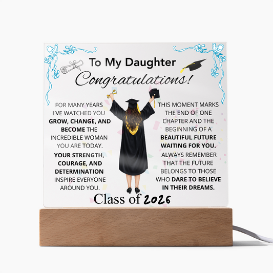 To My Daughter – Inspirational Graduation Plaque