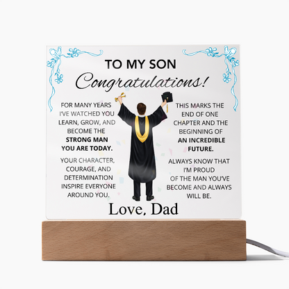 To My Son – Inspirational Graduation Plaque