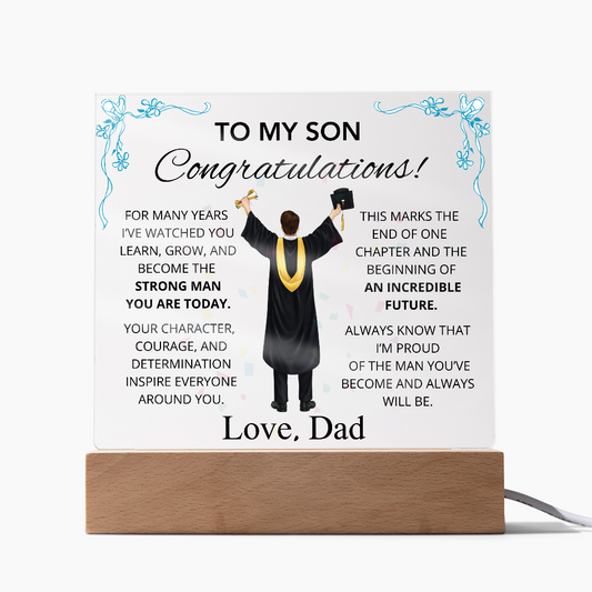 To My Son – Inspirational Graduation Plaque