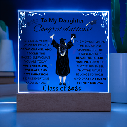 To My Daughter – Inspirational Graduation Plaque
