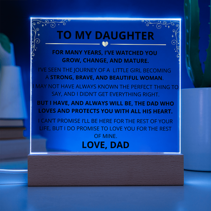 To My Daughter – Acrylic Plaque Inspirational Keepsake from Dad