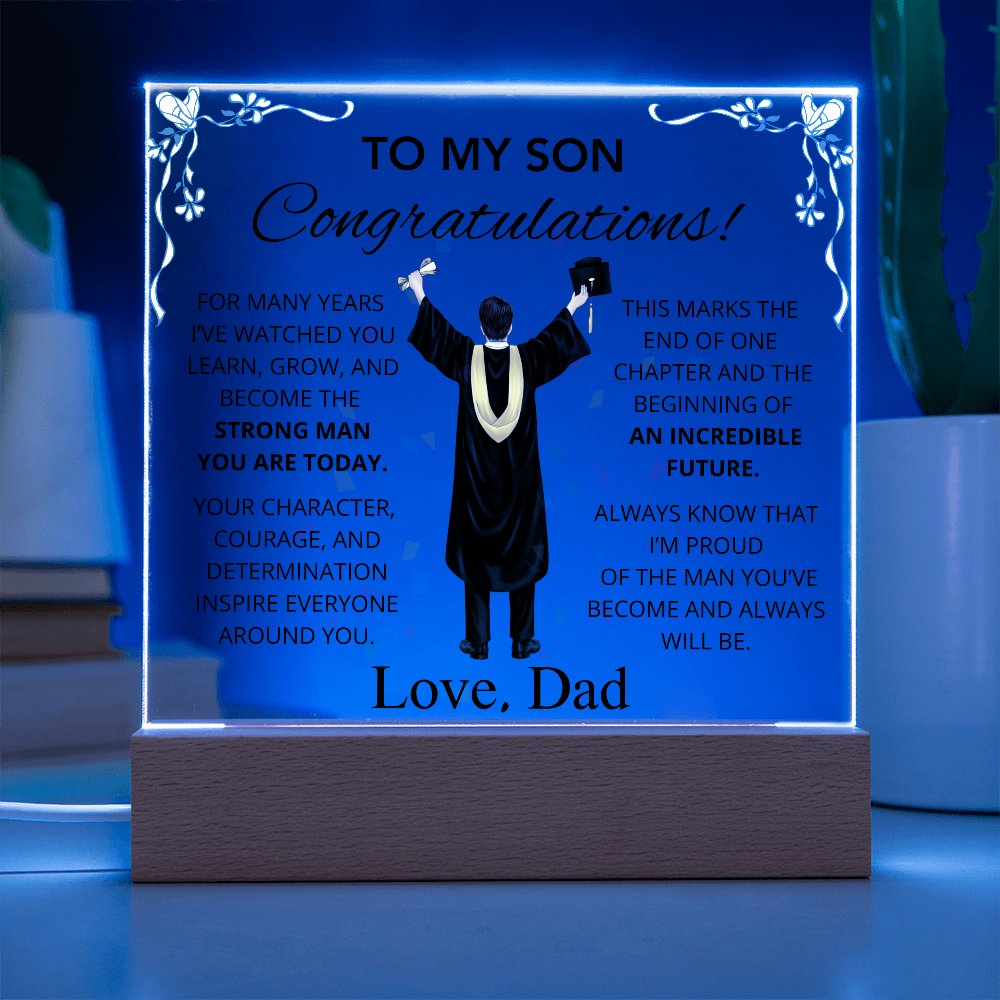 To My Son – Inspirational Graduation Plaque