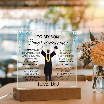 To My Son – Inspirational Graduation Plaque