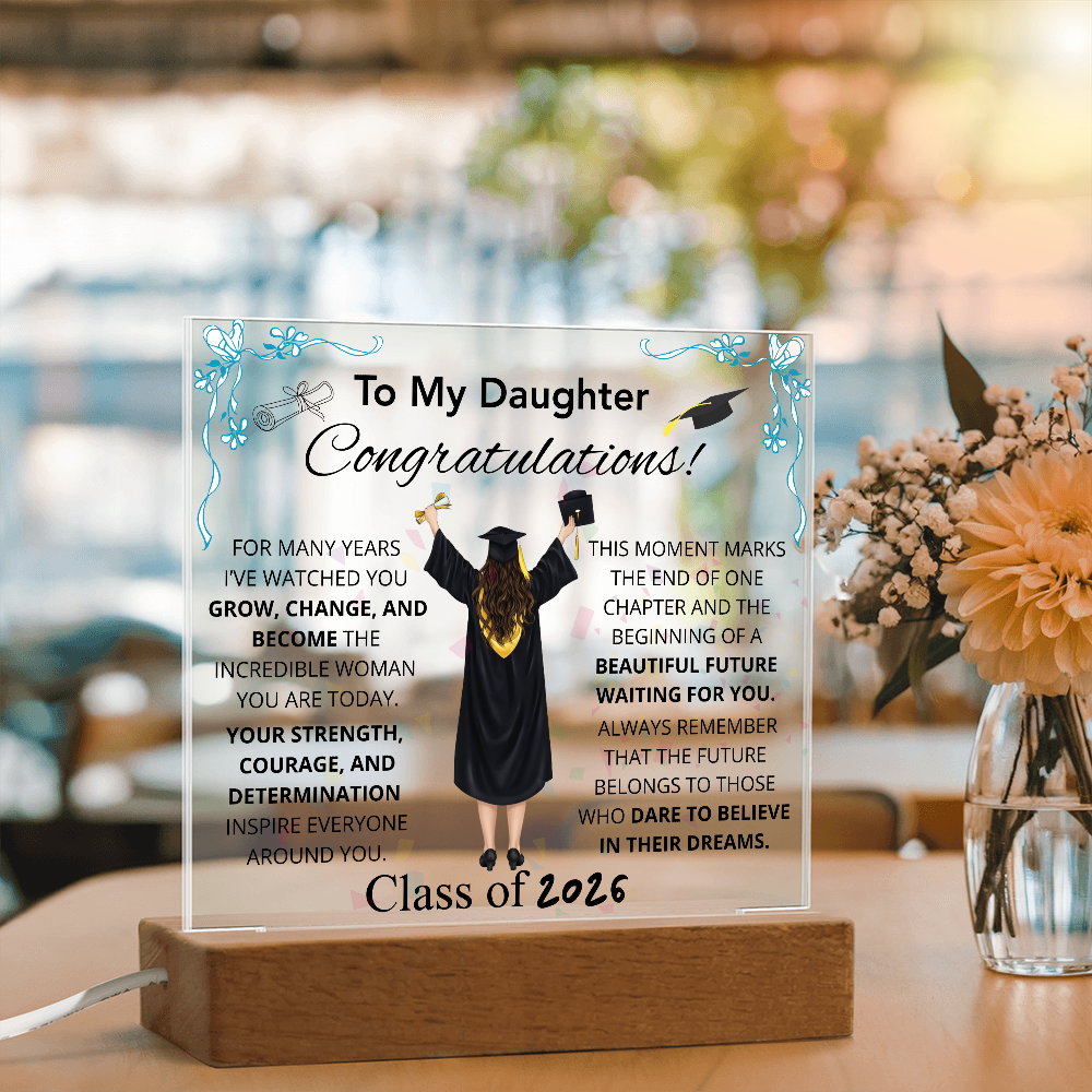To My Daughter – Inspirational Graduation Plaque