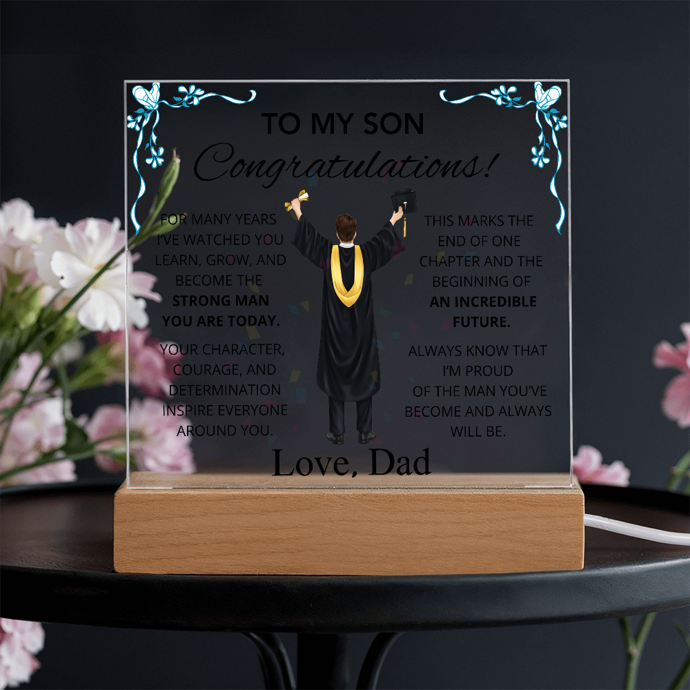To My Son – Inspirational Graduation Plaque