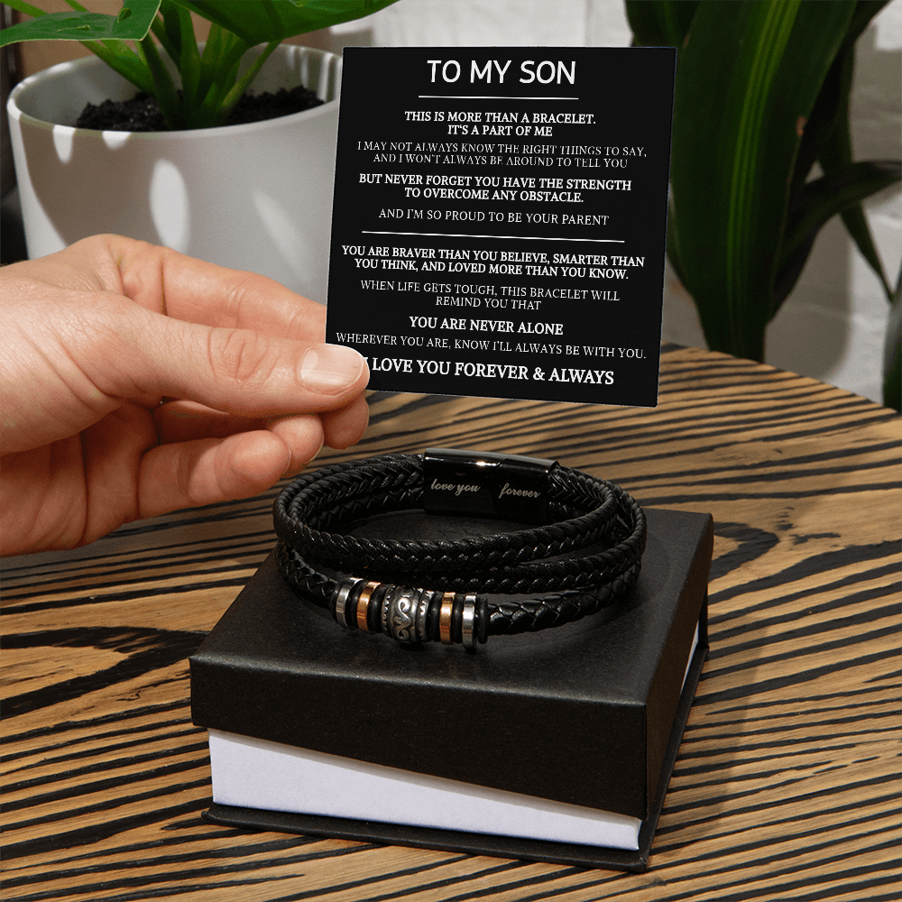 To My Son Braided Bracelet – A Part of Me Gift Set