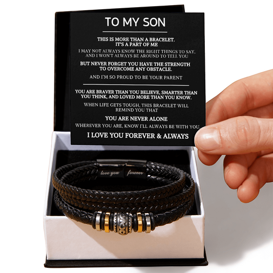To My Son Braided Bracelet – A Part of Me Gift Set