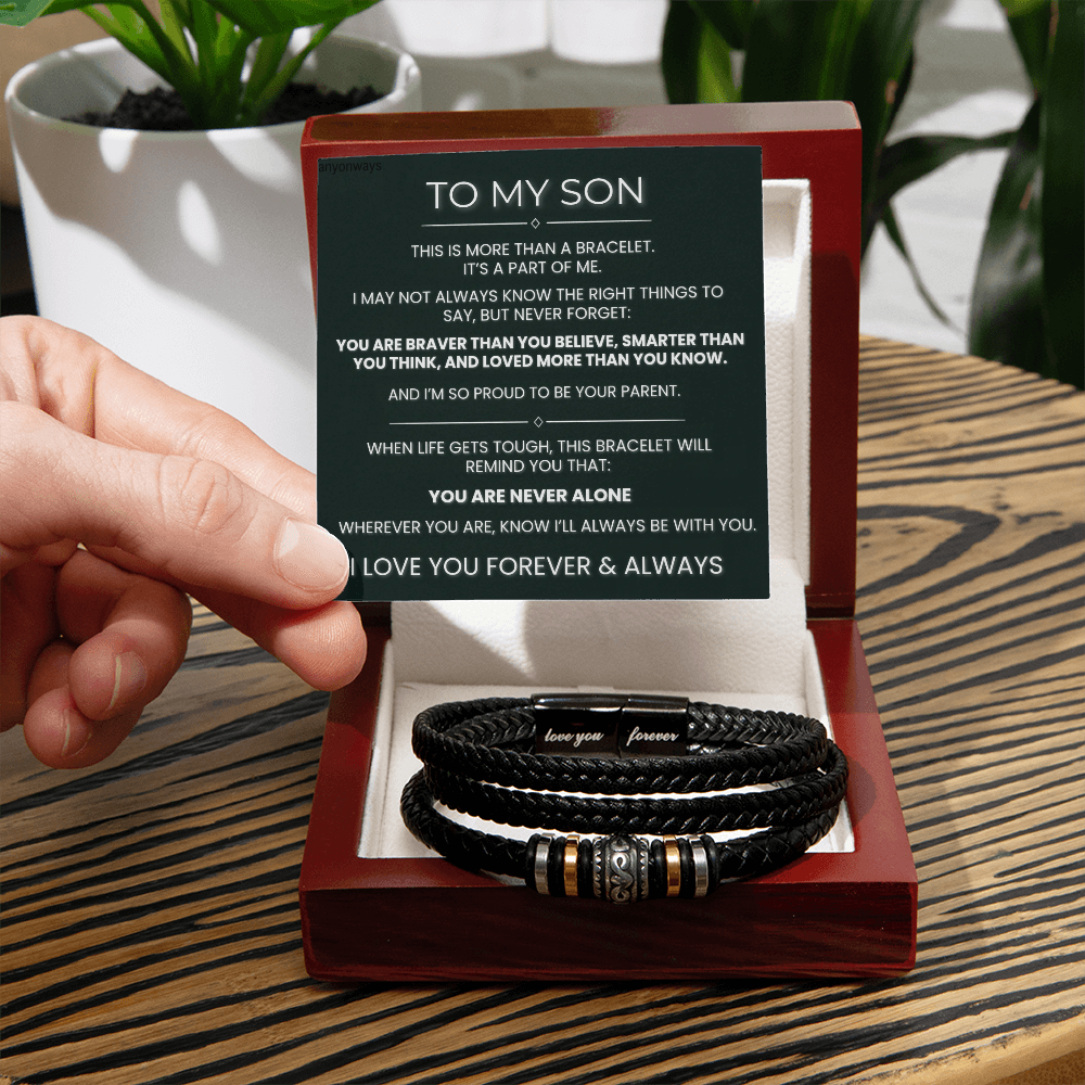 Love You Forever braided bracelet for son, view 7