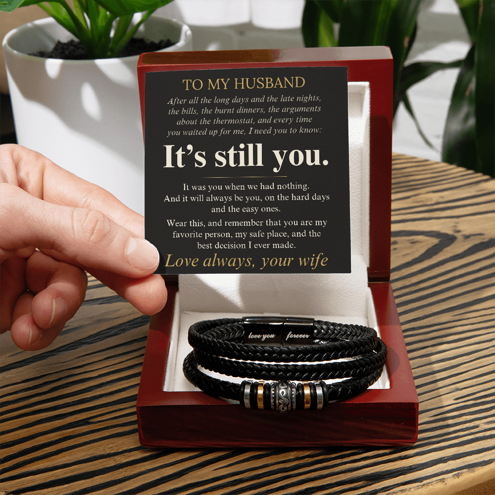 Love You Forever braided bracelet for husband, view 7