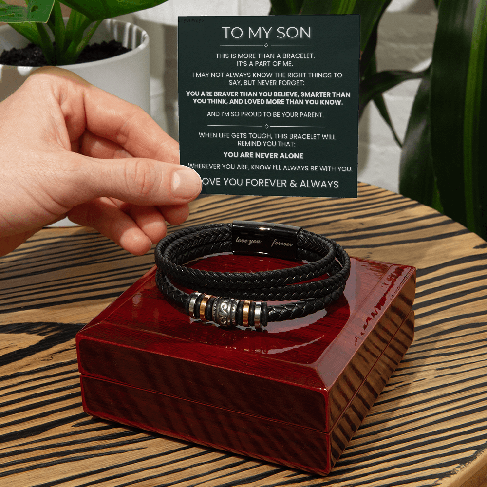 Love You Forever braided bracelet for son, view 10