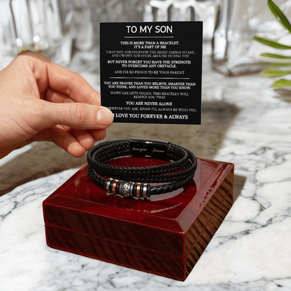 To My Son Braided Bracelet – A Part of Me Gift Set