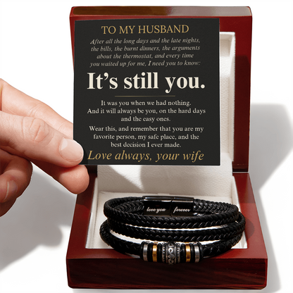 Love You Forever braided bracelet for husband, view 6