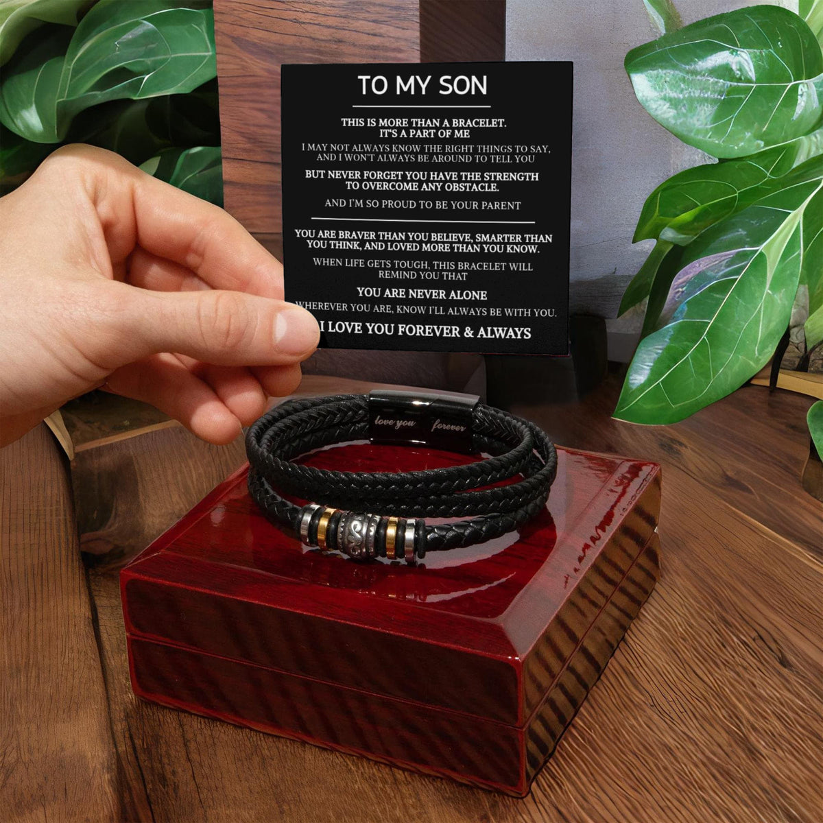 To My Son Braided Bracelet – A Part of Me Gift Set