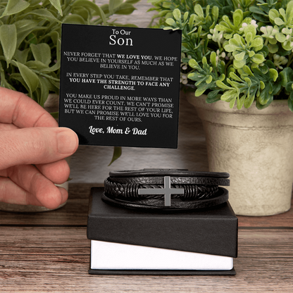Cross Bracelet - From Mom & Dad - Gift Set