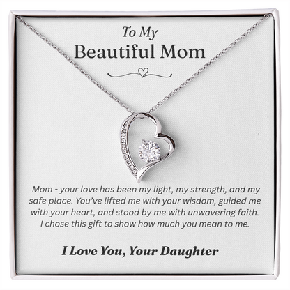 To My Mom From Your Daughter - Forever Love Gold Necklace