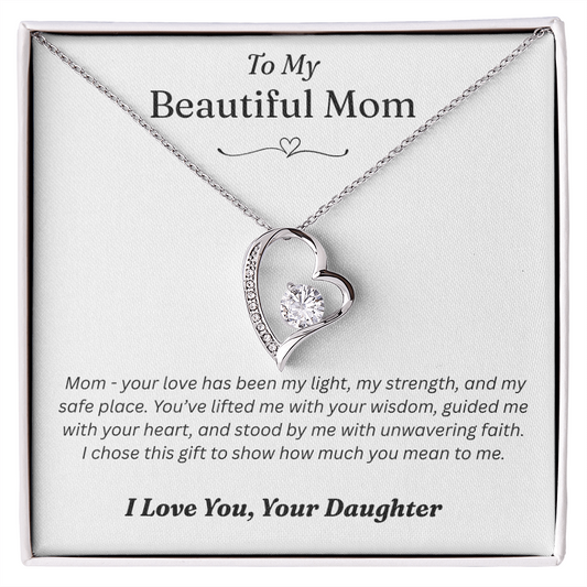 To My Mom From Your Daughter - Forever Love Gold Necklace
