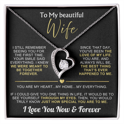 To My Wife - I Love You Now & Forever Necklace Gift Set