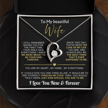 To My Wife - I Love You Now & Forever Necklace Gift Set