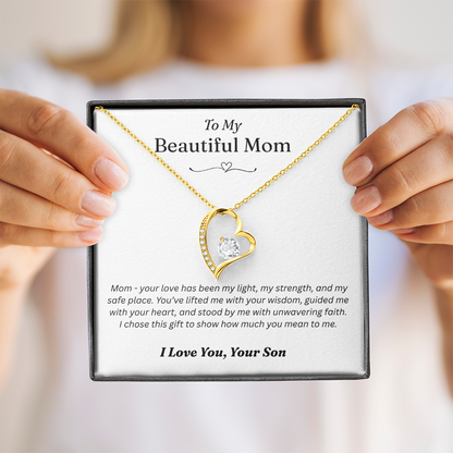 To My Mom From Your Son - Forever Love Gold Necklace