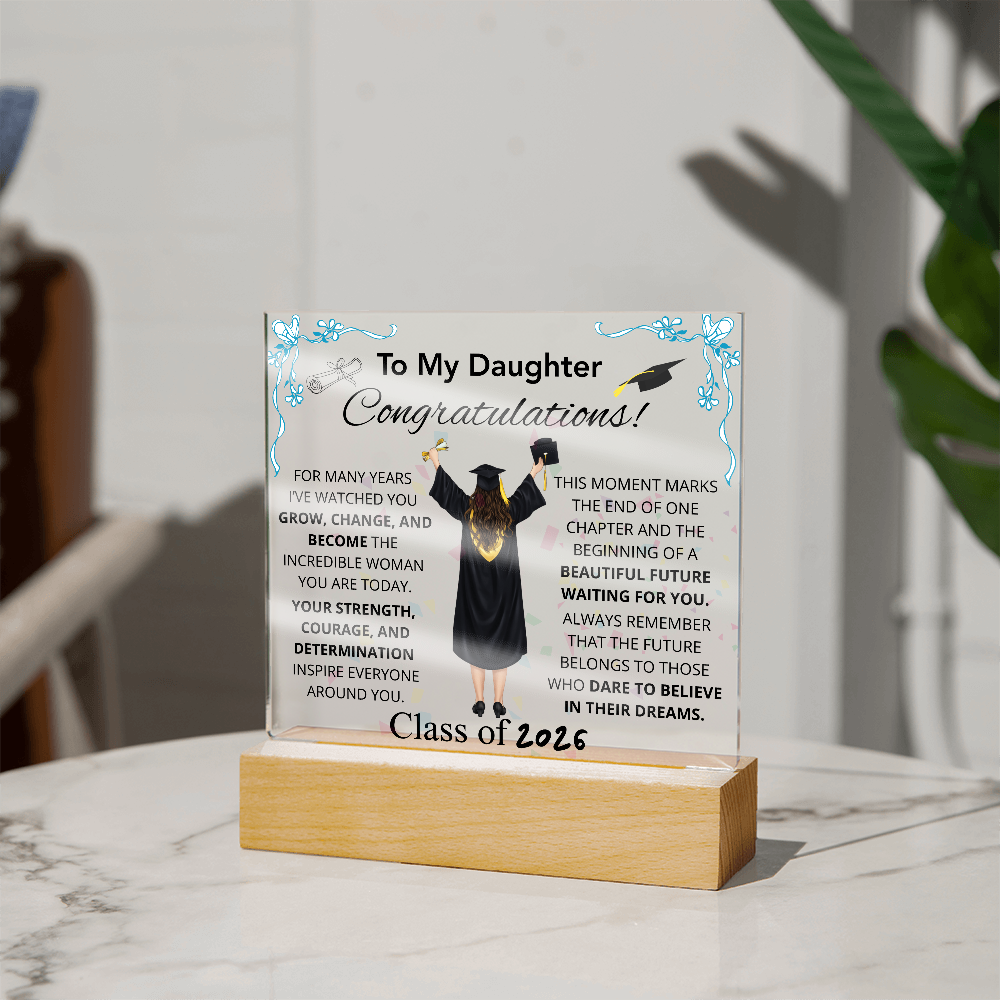 To My Daughter – Inspirational Graduation Plaque