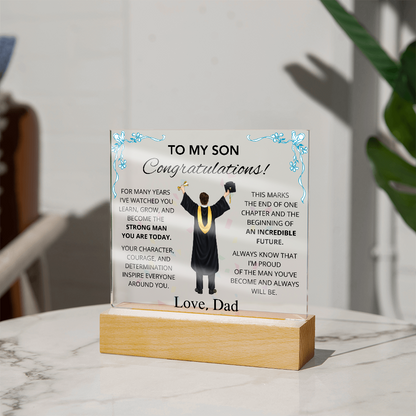 To My Son – Inspirational Graduation Plaque
