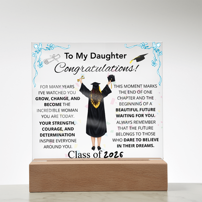 To My Daughter – Inspirational Graduation Plaque
