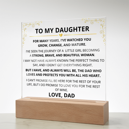 To My Daughter – Acrylic Plaque Inspirational Keepsake from Dad