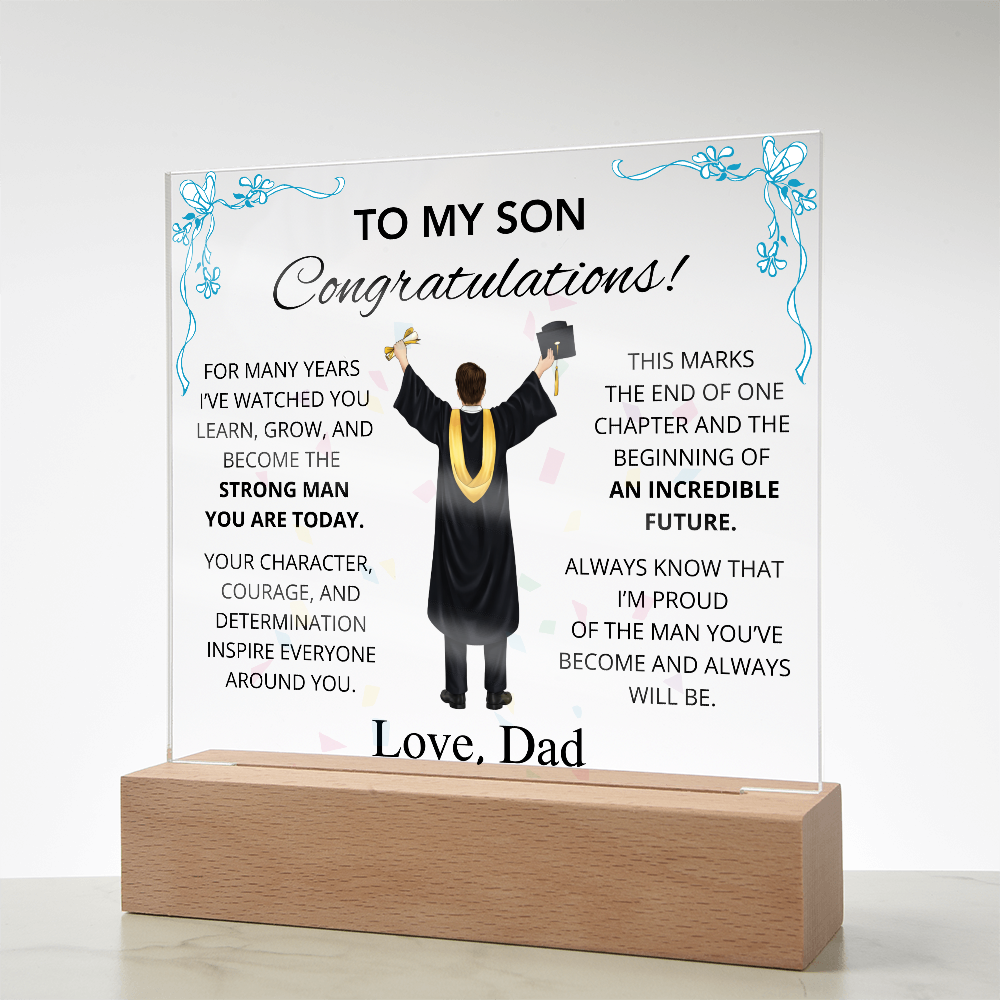 To My Son – Inspirational Graduation Plaque
