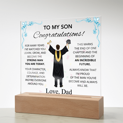To My Son – Inspirational Graduation Plaque