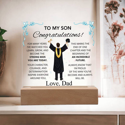 To My Son – Inspirational Graduation Plaque