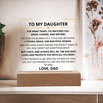 To My Daughter – Acrylic Plaque Inspirational Keepsake from Dad
