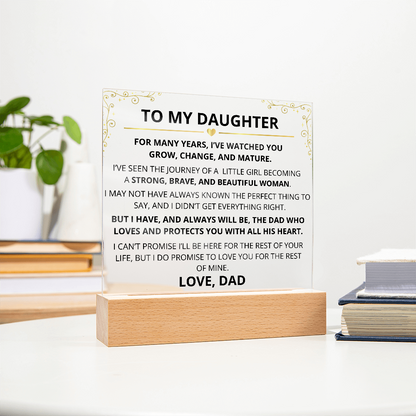 To My Daughter – Acrylic Plaque Inspirational Keepsake from Dad