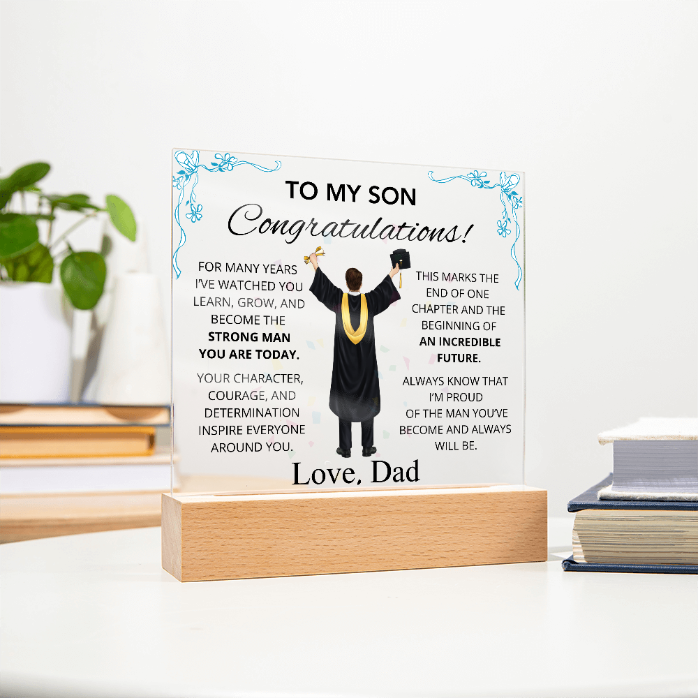 To My Son – Inspirational Graduation Plaque